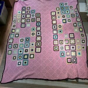 Unusual granny square crochet blanket